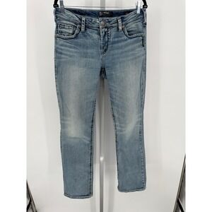 Silver Jeans Co Classic Western Glove Works Distressed Blue Denim Jeans W31 L33